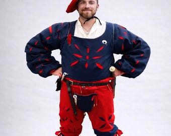 Landsknecht Costume, Renaissance-Festkleid, Wamshemd, Renfair Clothing, Hosen, Customized Cosplay Dress