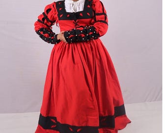 Robe Landsknecht avec chemise pour femme, robe historique du XVIe siècle, robe Renfair médiévale, costume Renaissance