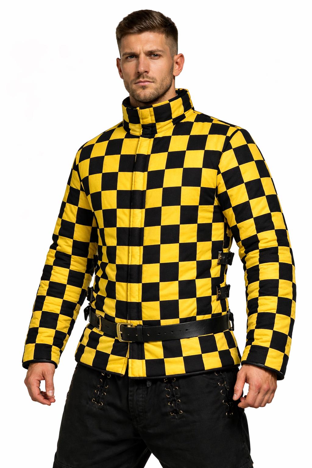 Sca Jacket SCA Medieval Gambeson, Padded Armor Jacket, Black & White HEMA Tunic ...