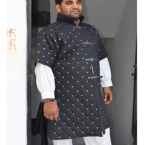 Gambeson, Full Length Gambeson with Rivet Attached Costumes, Padded Gambeson Coat for Men, Renaissance Clothing