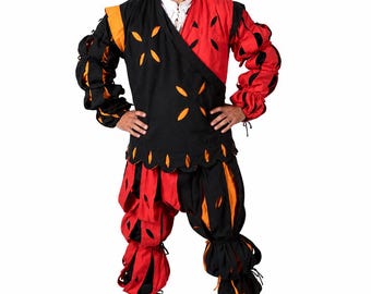 Renaissance Fair Dress, Landsknecht Doublet Costume, Wamshemd & Hosen with Chemise