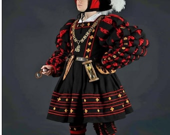 Waffenrock Landsknecht Costume, Cotton Renaissance Doublet,Customized Medieval Fair Dress Men & Women