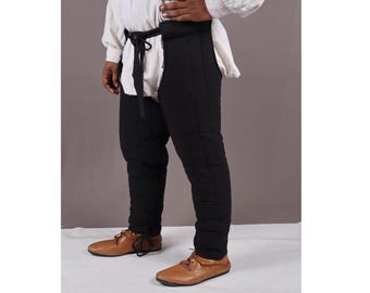 Gambeson Chausses for Warrior, Renaissance Costume, Quilted Medievals Pant, Medieval Padded Leg Armor Pants