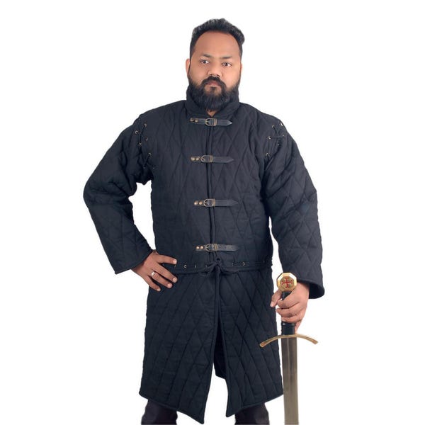 Full Length Gambeson, Cotton Blend Quilted Padded Renaissance Armor