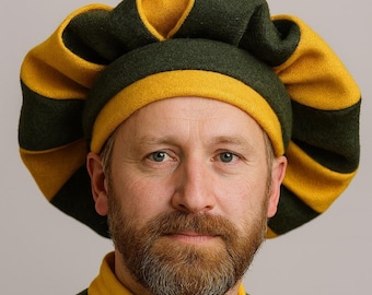 Fairy Renaissance Hat, Historical Costume, Woolen Landsknecht Headwear, Renfair Cap, Medieval Clothing, Garb
