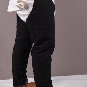 Gambeson Chausses for Warrior, Renaissance Costume, Quilted Medievals Pant, Medieval Padded Leg Armor Pants image 9