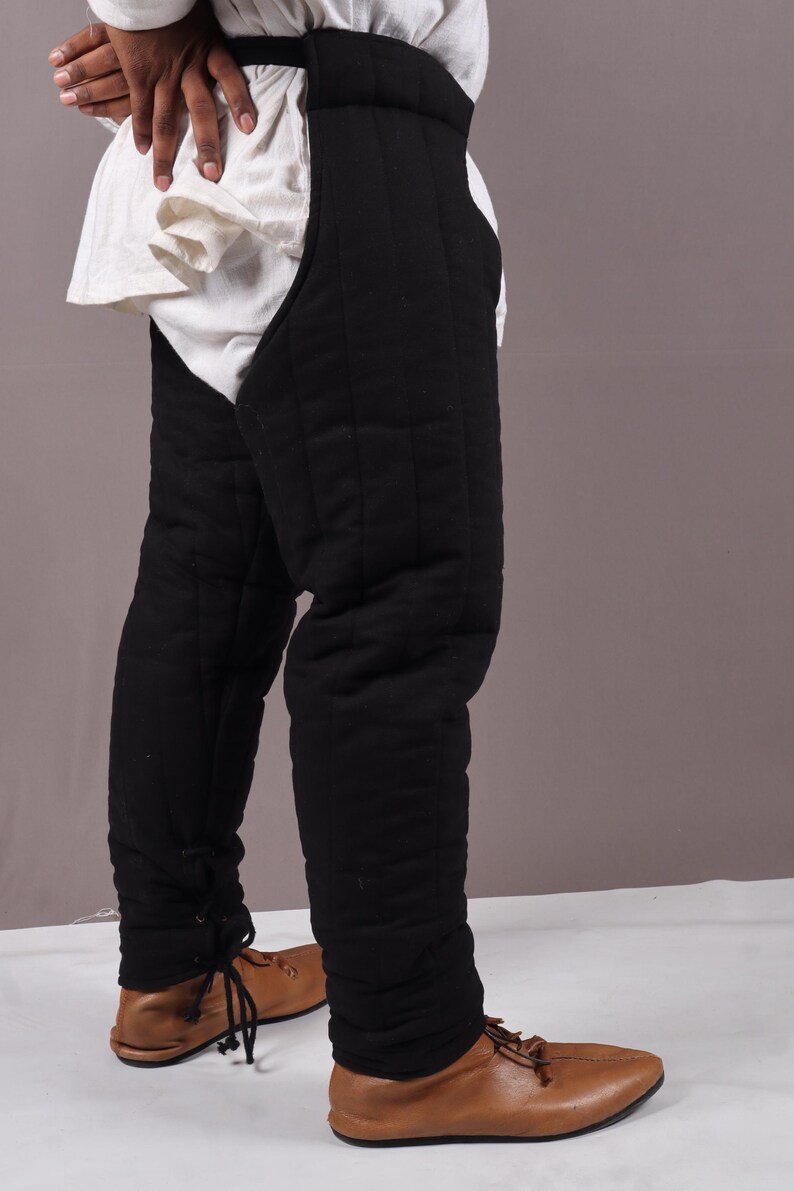 Gambeson Chausses for Warrior, Renaissance Costume, Quilted Medievals Pant, Medieval Padded Leg Armor Pants image 9