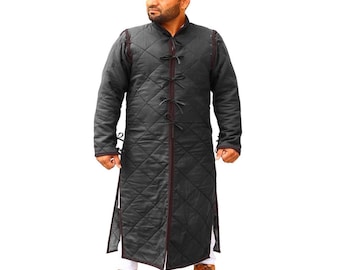 Costume de cosplay de sorceleur, Gambison long, Vêtements de sorceleur, Gambison long du XVIe siècle, Protection médiévale