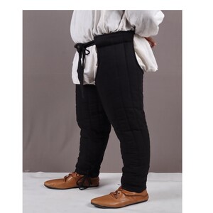 Gambeson Chausses for Warrior, Renaissance Costume, Quilted Medievals Pant, Medieval Padded Leg Armor Pants image 5