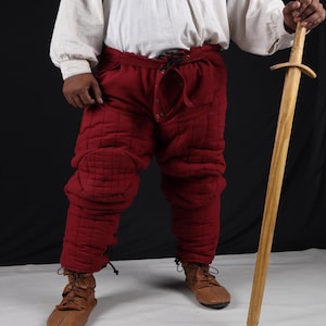 Medieval pants, Viking pants, Quilted armor chausses, Renaissance-Legging, Padded Armor Costume