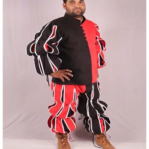 Landsknecht Doublet Costume, Puffing Design with Trimming in Pant or Shirt, Perfect for 16th Century Historical Culture, Reenactors
