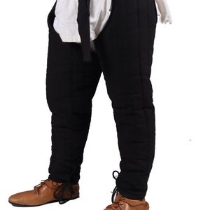Gambeson Chausses for Warrior, Renaissance Costume, Quilted Medievals Pant, Medieval Padded Leg Armor Pants image 7