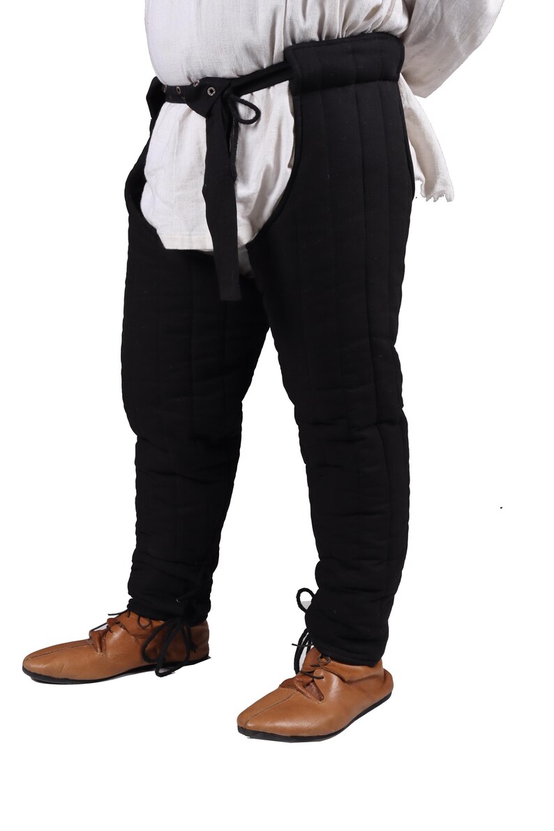 Gambeson Chausses for Warrior, Renaissance Costume, Quilted Medievals Pant, Medieval Padded Leg Armor Pants image 7