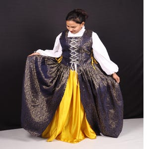 Female Renaissance Gown, Renfair Outfit, Fairy Medieval Gown &Chemise, Landsknecht Clothing, Renaissance Costume for Women