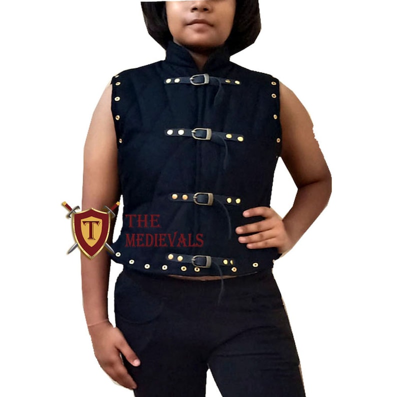 Medieval FEMALE Vest Gambeson padded Costumes dress shirt under sca armor Aketon