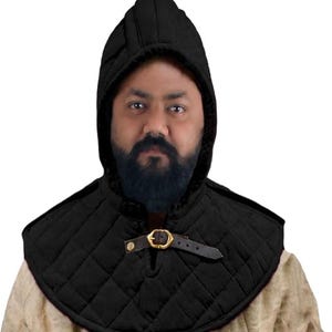 The Medievals Hood, Thick Padded Cotton Hood with Collar, Renaissance Clothing, Renfair Costume, 16th century Hood with Collar