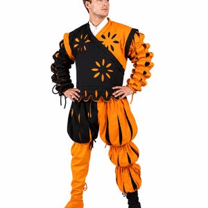 Landsknecht Costume | Renaissance Mercenary Outfit | Medieval Slashed Doublet & Hose | LARP Cosplay Costume | Oktoberfest Clothing