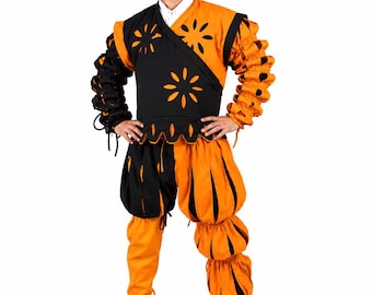 Landsknecht Cotton  Costume, Men Renaissance Doublet Shirt & Hosen, Medieval Reenactment Renfair Clothing