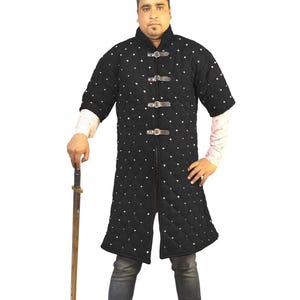 Padded Gambeson, Quilted Gambeson Coat for Men, Renaissance Clothing, Renfair Costume, Medieval Armor, Handmade Aketon,Renaissance