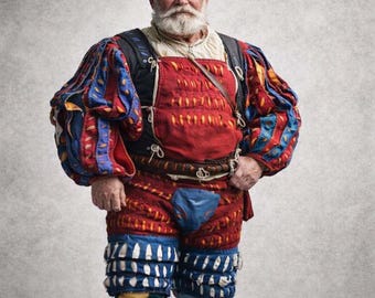 Renaissance-Festkleid, Landsknecht-Wamshemd, Landsknechthose Stumpfe, Cosplay Dress, Customized Renfair Woolen Costume for men