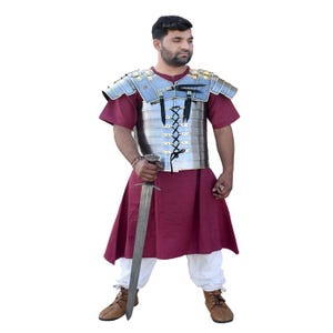 The MEDIEVALS Brass Trimmed Roman Lorica Segmentata Armor Chest plate costumes chest plate 18 Guage