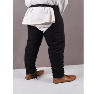 Gambeson Chausses for Warrior, Renaissance Costume, Quilted Medievals Pant, Medieval Padded Leg Armor Pants image 4
