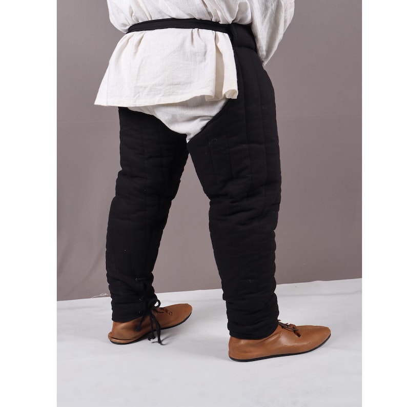 Gambeson Chausses for Warrior, Renaissance Costume, Quilted Medievals Pant, Medieval Padded Leg Armor Pants image 4