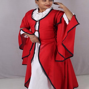 Renaissance Landsknecht Dress & Chemise: Front Open Renfair Gown