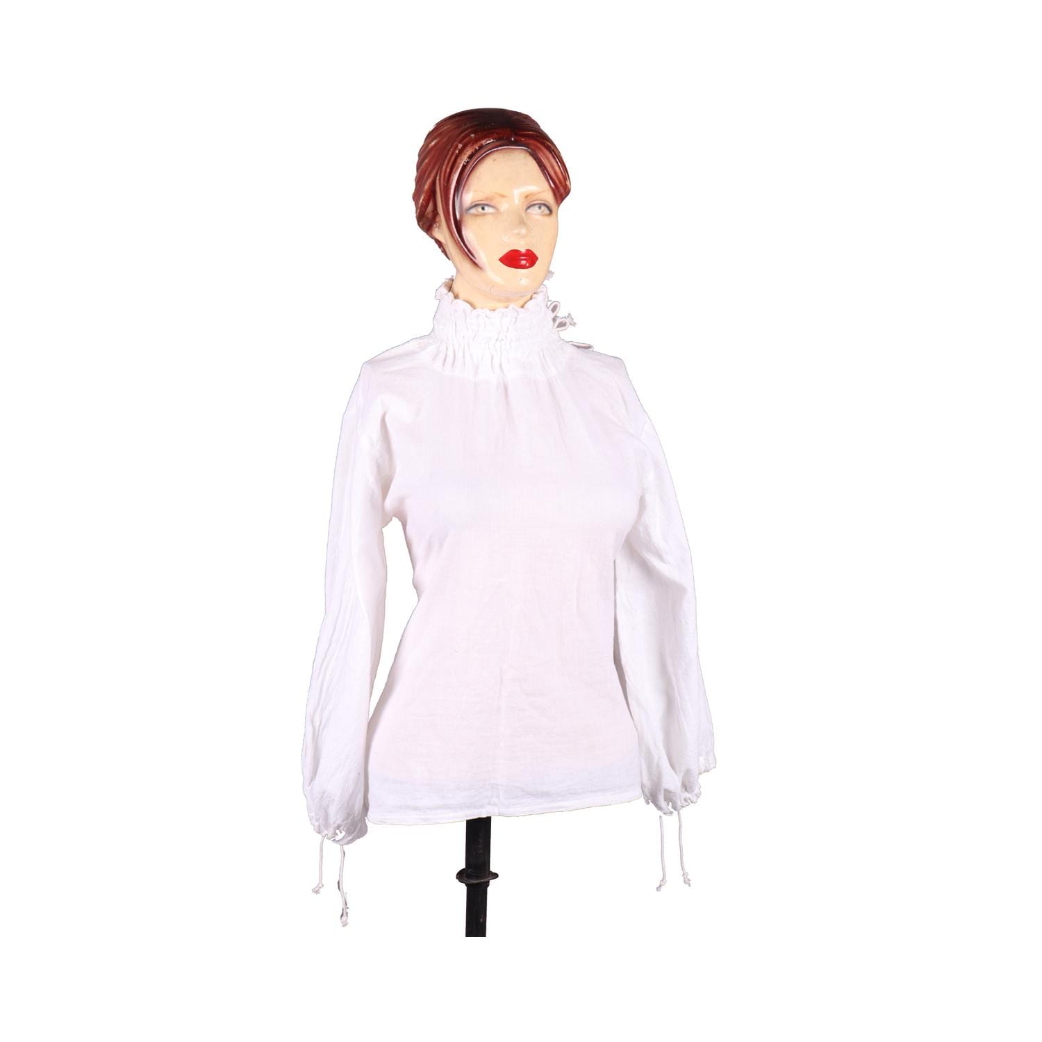 Landsknecht Femme Chemise Renaissance Coton Robe Avion Gothique Pirate Cosplay et Costume de Soirée à Thème