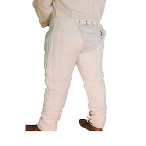 Gambeson Chausses for Warrior, Renaissance Costume, Quilted Medievals Pant, Medieval Padded Leg Armor Pants image 8