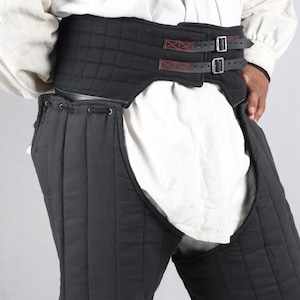 Medieval Waist Belt for Knight Costume, Leather Gambeson C-Belts, Cosplay Armor Accessory, image 1