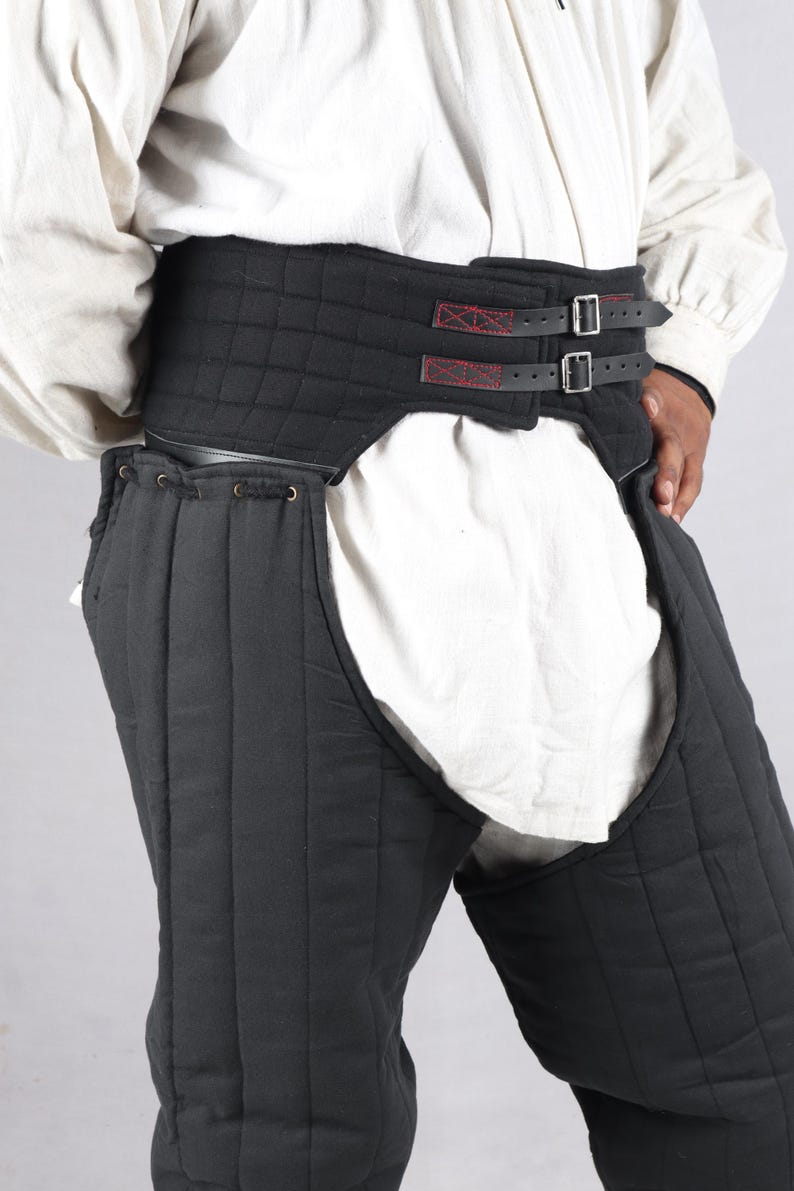 Medieval Waist Belt for Knight Costume, Leather Gambeson C-Belts, Cosplay Armor Accessory, image 1