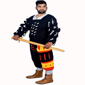 Renfair Outfit, Landsknecht Clothing, Renaissance Costume with Chemise, Landsknecht-Tunika, Landsknecht Wamshemd, hosen