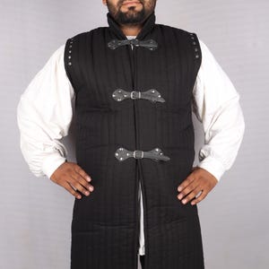 SCA Gambeson, Viking Gambeson, Fencing Gambeson, Black Gambeson for men, Custom Gambeson, Full Length Gambeson