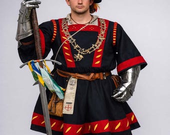 Customized Waffenrock Costume for Men, Renaissance-Festkleid, Landsknecht-Kleid, Medieval Clothing, Renfair Outfit,