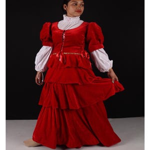 Velvet Renaissance Gown: Detachable Sleeves, Medieval Royal Dress