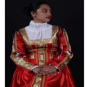Renaissance Gown with Chemise: Landsknecht Style Renfair Queen Dress