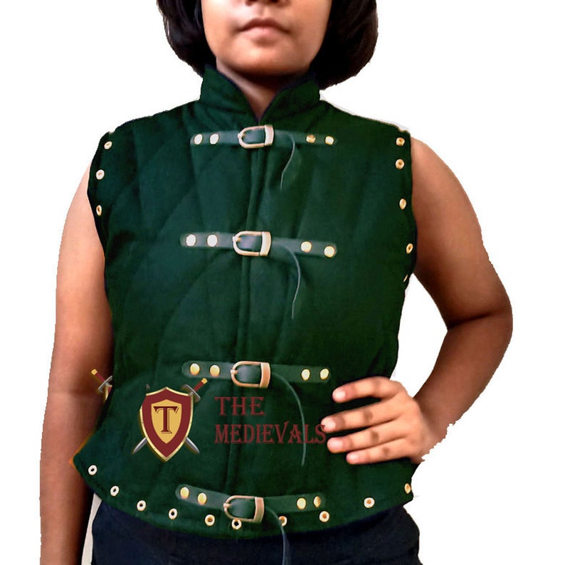 Medieval FEMALE Vest Gambeson padded Costumes dress shirt under sca armor Aketon