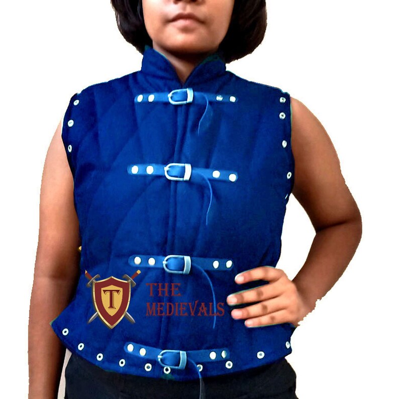 Medieval FEMALE Vest Gambeson padded Costumes dress shirt under sca armor Aketon