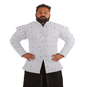 Gambeson armor , Medieval Padded Quilted Jacket   | SCA LARP Viking  Protection | Half Length Armor Clothing for Renaissance Events
