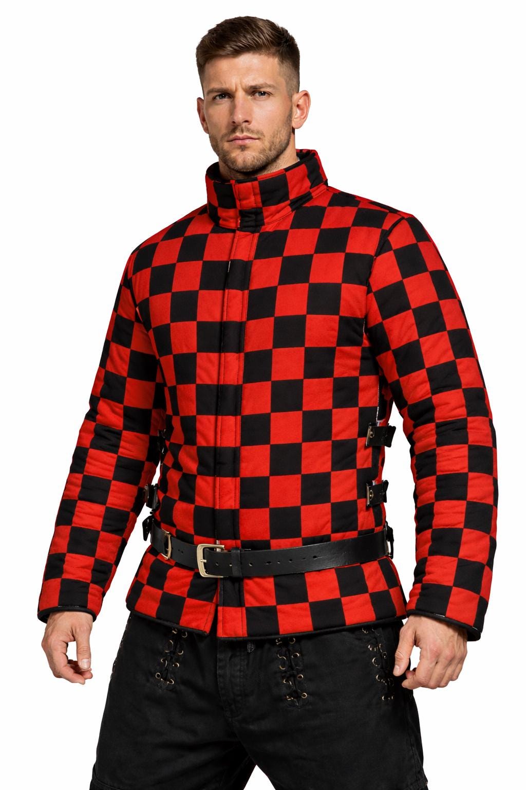 Sca Jacket SCA Medieval Gambeson, Padded Armor Jacket, Black & White HEMA Tunic ...