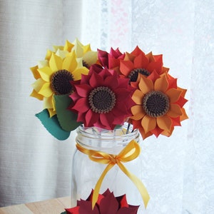 Decorative Handmade Stemmed Paper Sunflowers