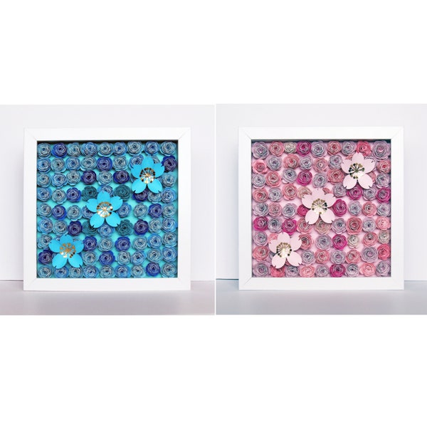 Flower Shadow Box 8x8 Etsy