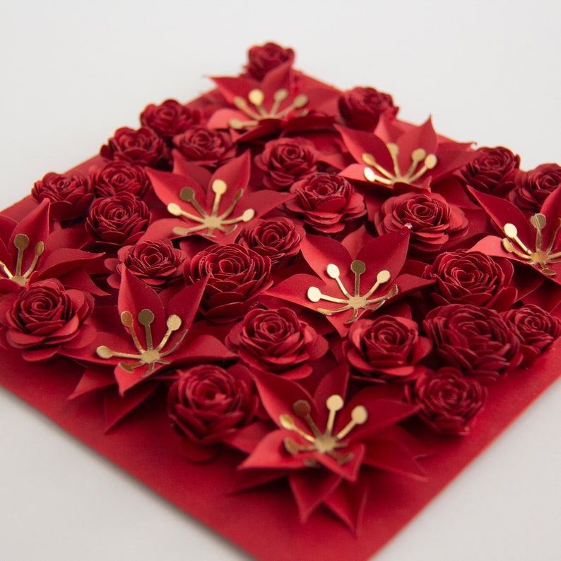 Personalize Paper Flower Shadow Box 8x8 Etsy