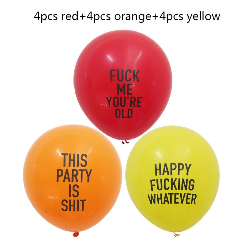 12pcs/lot abusive balloons funny rude Badass balloon Etsy
