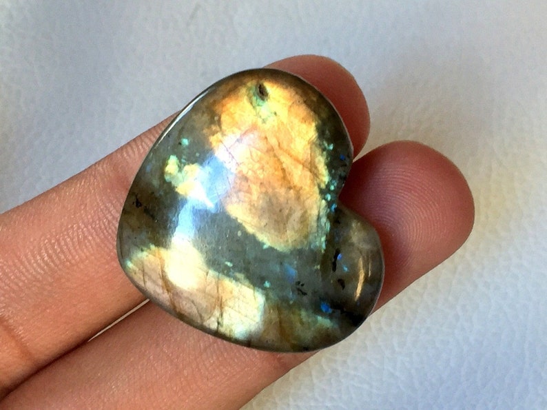 Natural Multi Labradorite Cabochon Gemstone 29x32x8 mm Handmade Jewelry Making 53.50 crt.