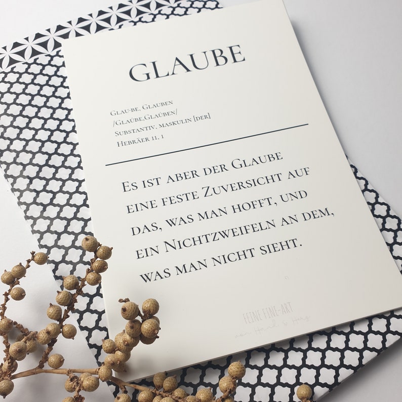 Glaube Liebe Hoffnung Bild MaxiPostkarte / Miniposter Etsy