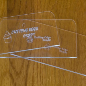 Ganache Cake Scraper Smoother  Decorating Tool   Acrylic  6 Sizes Available