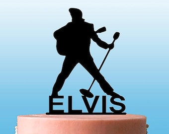 Personalised Elvis (The King) MS Birthday or Any Celebration Cake Topper Acrylic