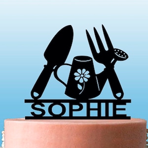 Personalised Gardening Fun Birthday  Retirement Celebration Cake Topper Acrylic